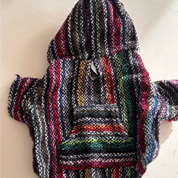 Dog Hooded Knit Poncho Coat - Multicolor - Picture 5 of 8